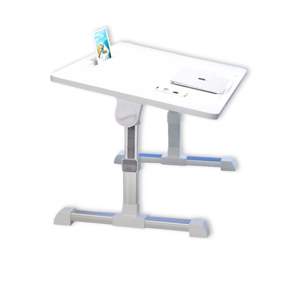 SOGA 60X40cm White Small Laptop Bed Portable Foldable Study Table Adjustable