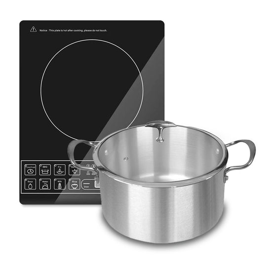 SOGA Induction cooktop and 30cm Stainless Steel Induction Casserole