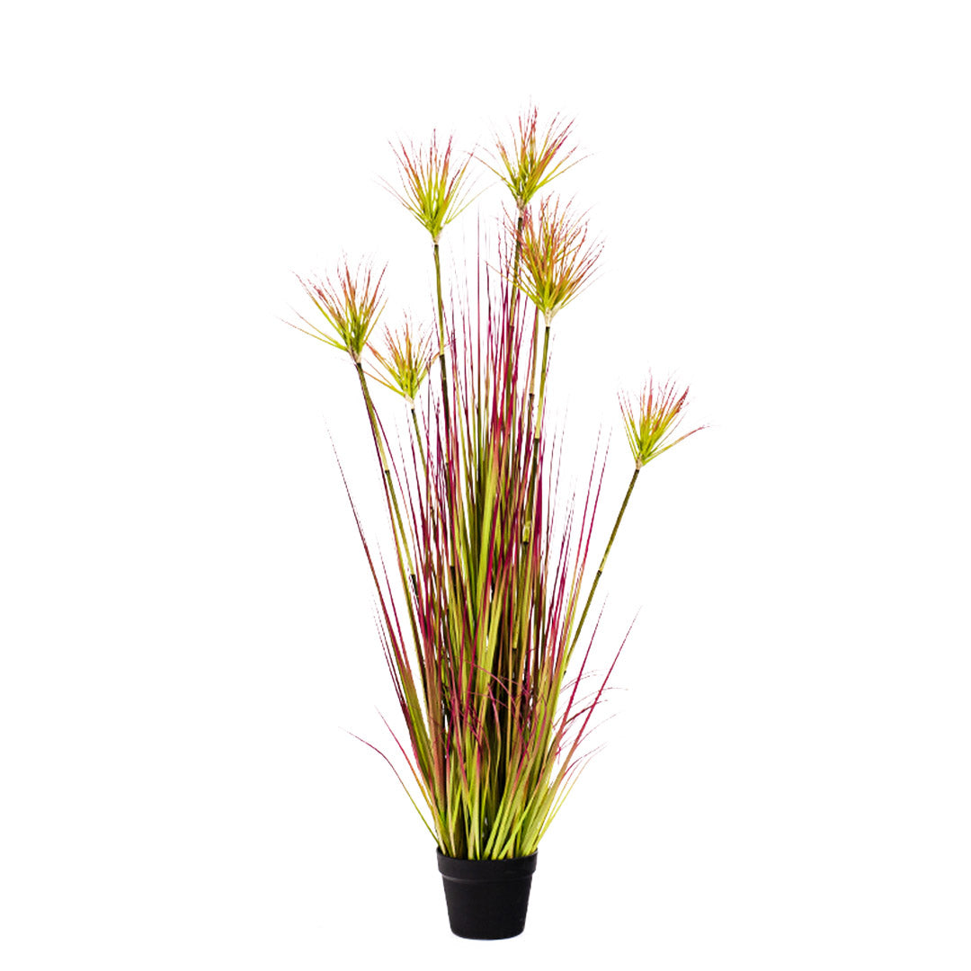 SOGA 120cm Purple-Red Artificial Indoor Potted Papyrus Plant Tree