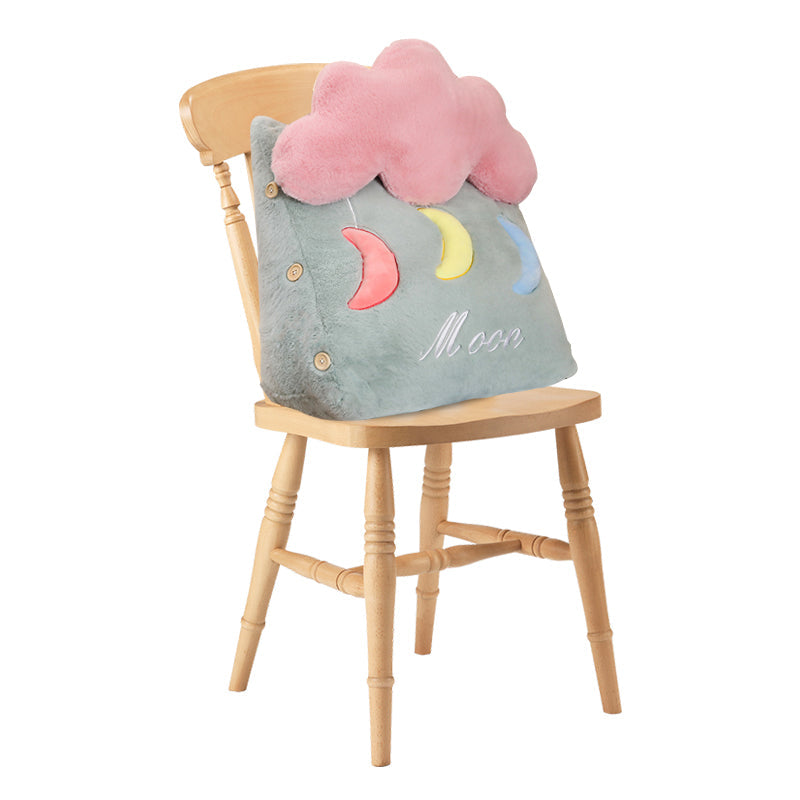 Cute Moon Cloud Wedge Cushion Green