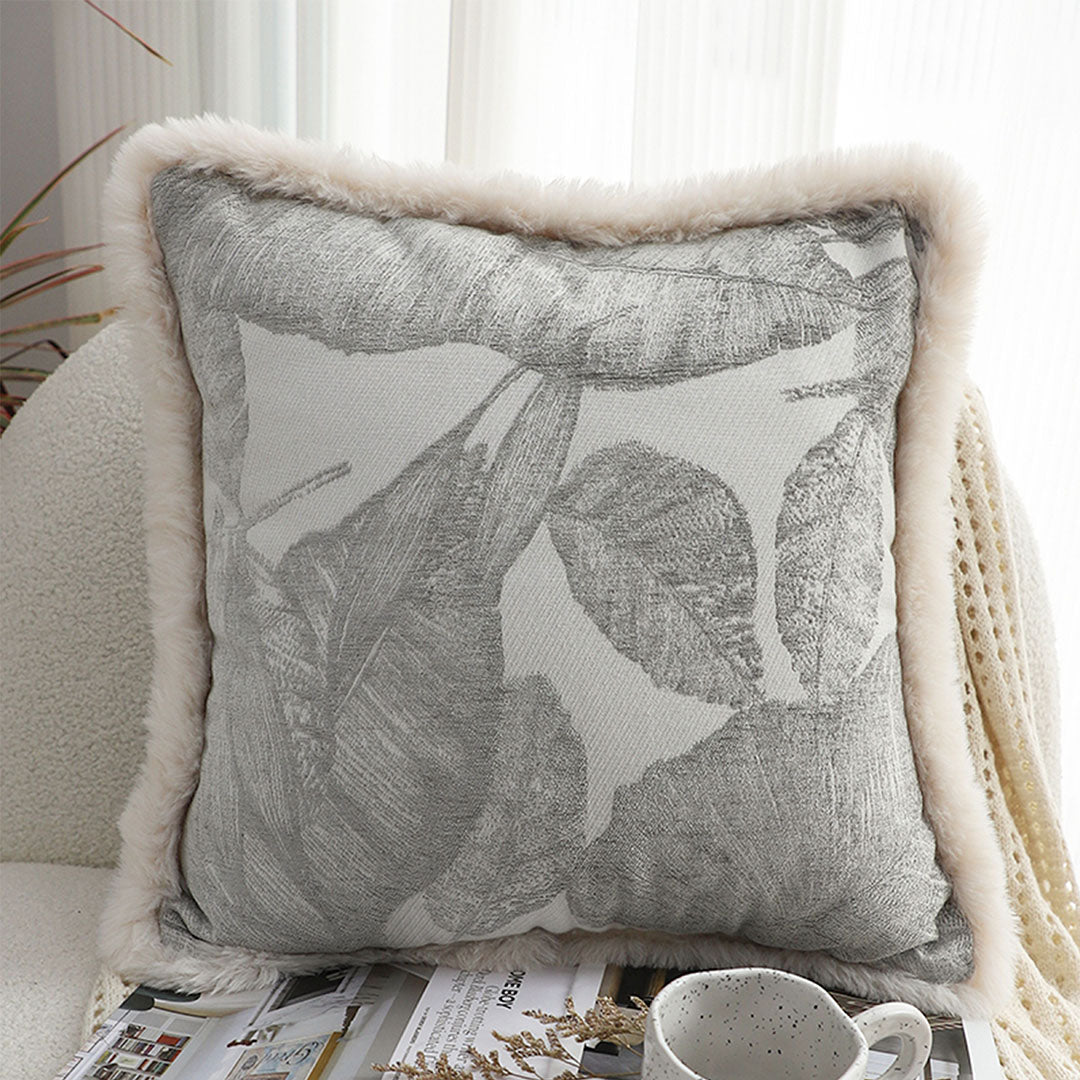 Leaf Print Throw Pillow