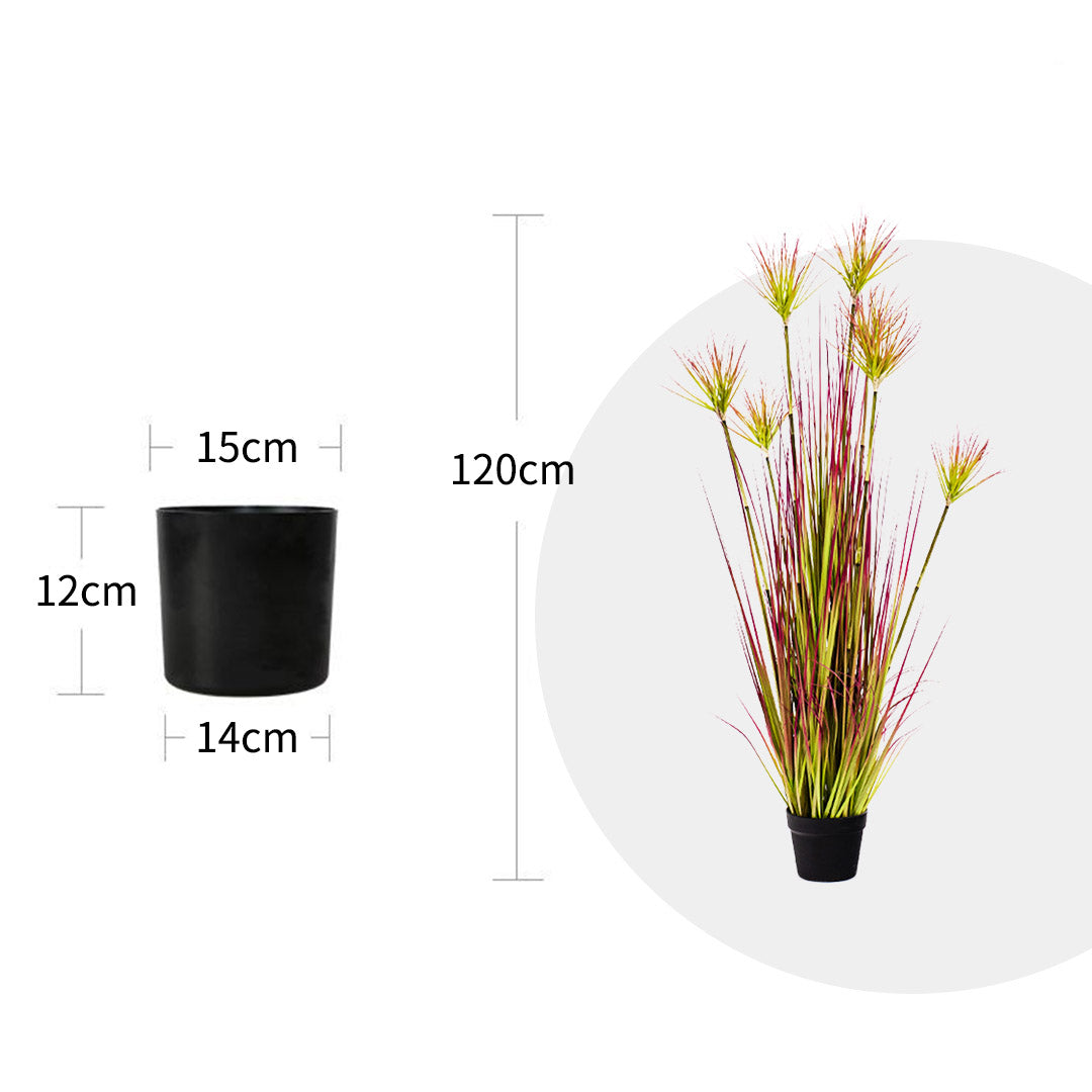 SOGA 120cm Purple-Red Artificial Indoor Potted Papyrus Plant Tree