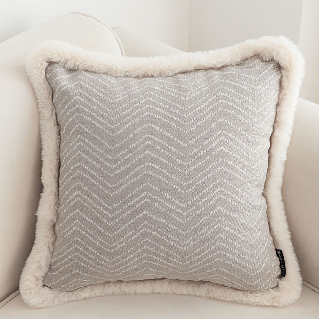 Gray-Cream Throw Pillow