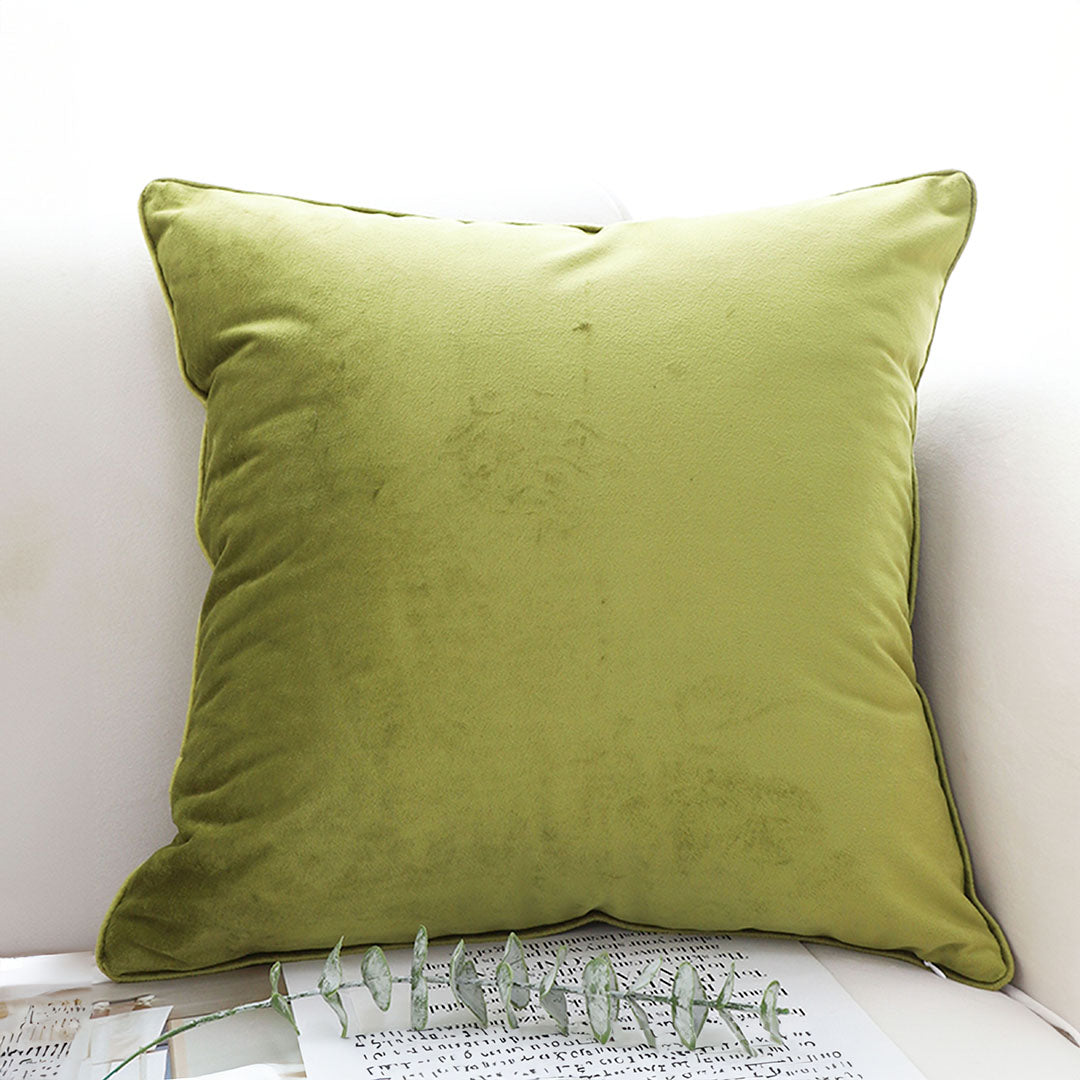 VividGreen Velvet Throw pillow