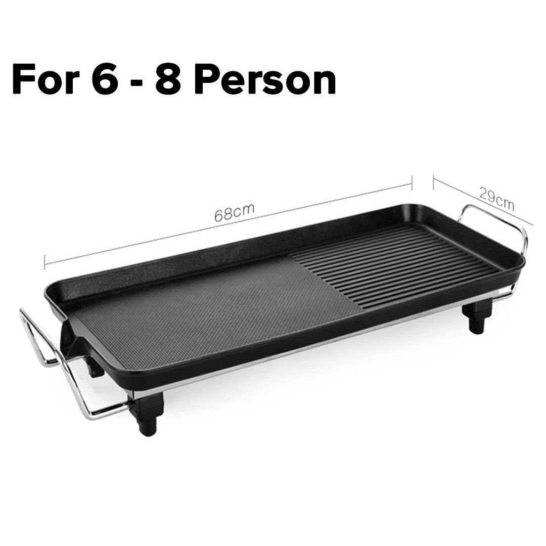 68cm Electric BBQ Grill Non-stick Hot Plate 6-8 Person