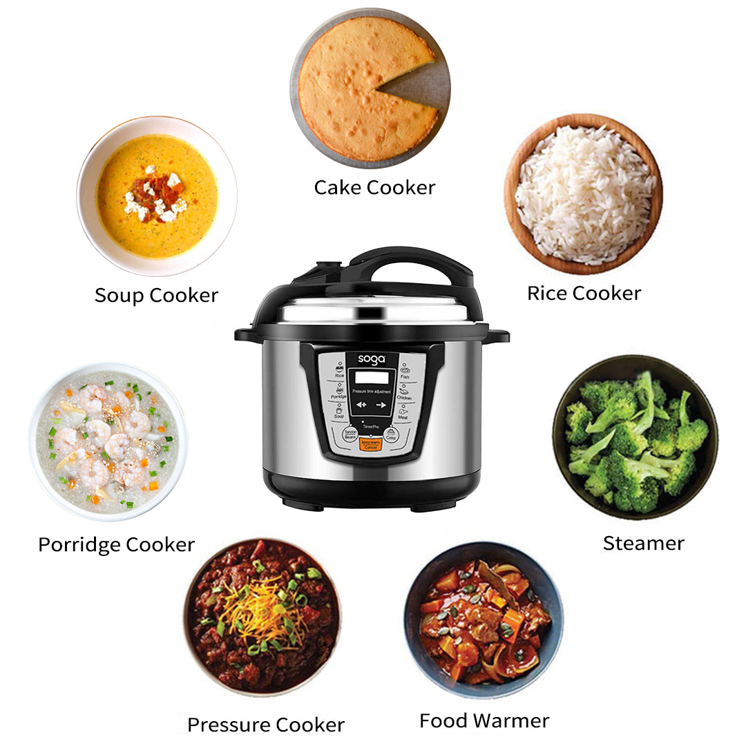 SOGA 8L Multicooker with multiple cooking functions, ideal for large family meals and efficient cooking