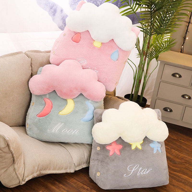 Cute Moon Cloud Wedge Cushion Green