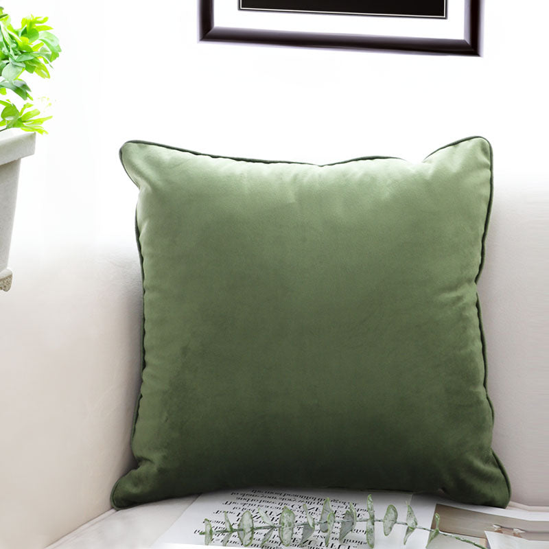 SubtleFoliage Green Velvet Cushion