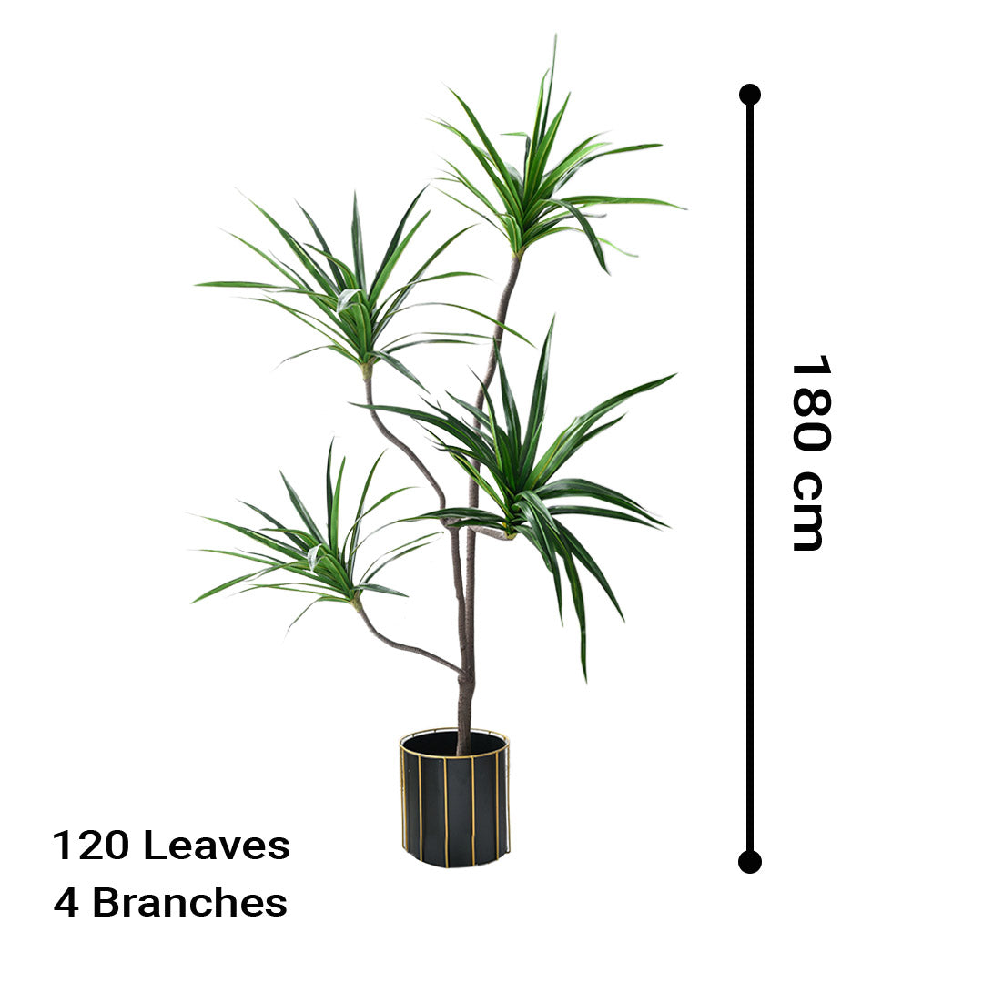 SOGA 180cm Green Artificial Indoor Brazlian Iron Tree 4 Heads