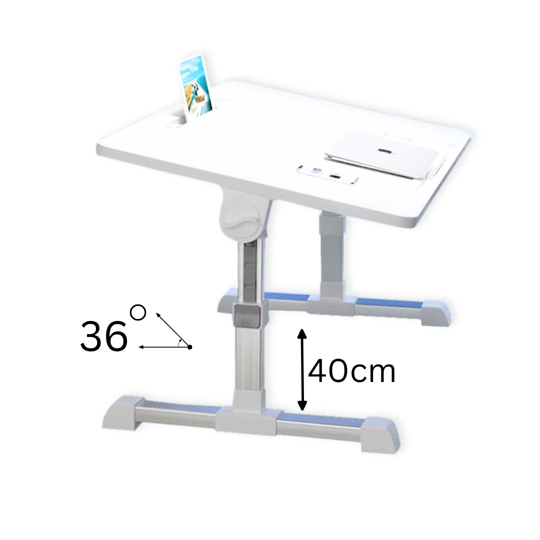 SOGA 60X40cm White Small Laptop Bed Portable Foldable Study Table Adjustable