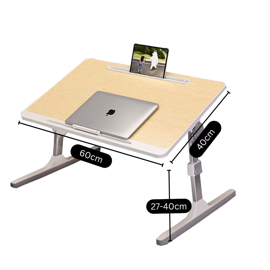 SOGA 60X40cm Wood Small Laptop Bed Portable Foldable Study Table Adjustable