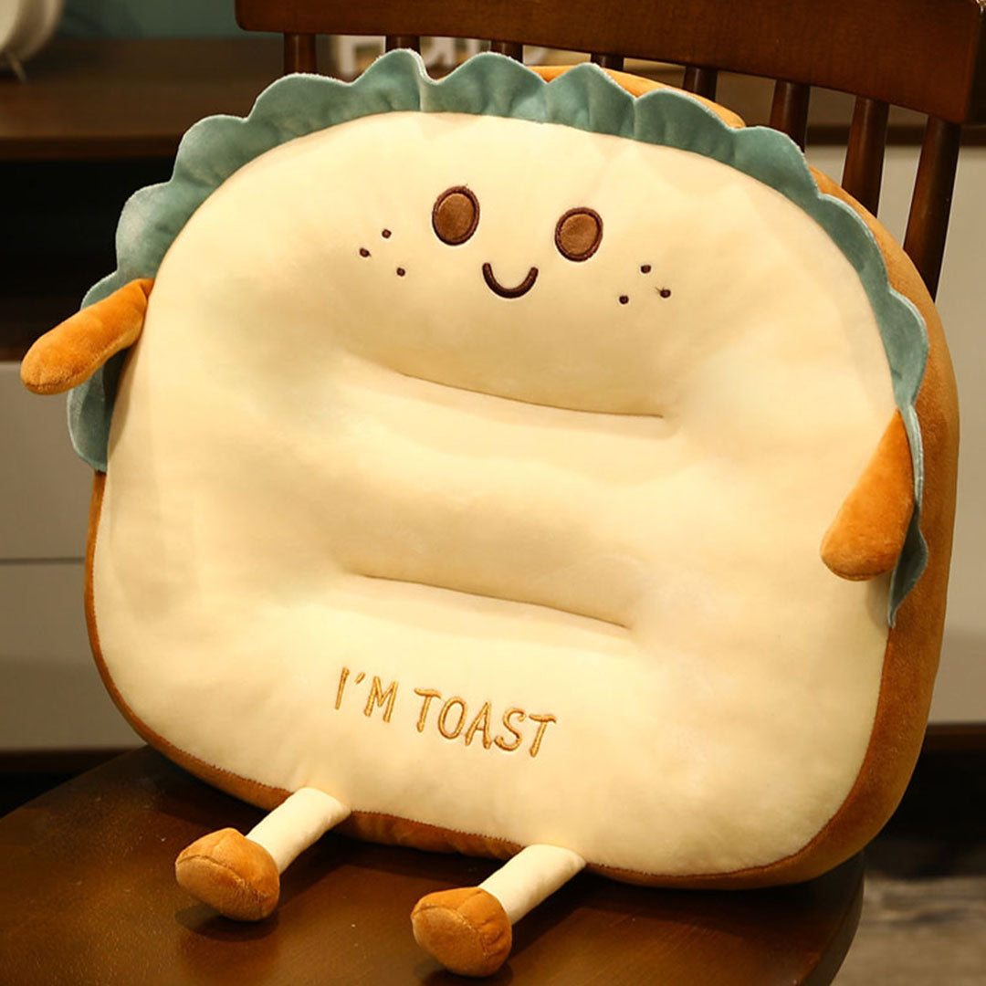 Smiley Face Toast Bread Cushion