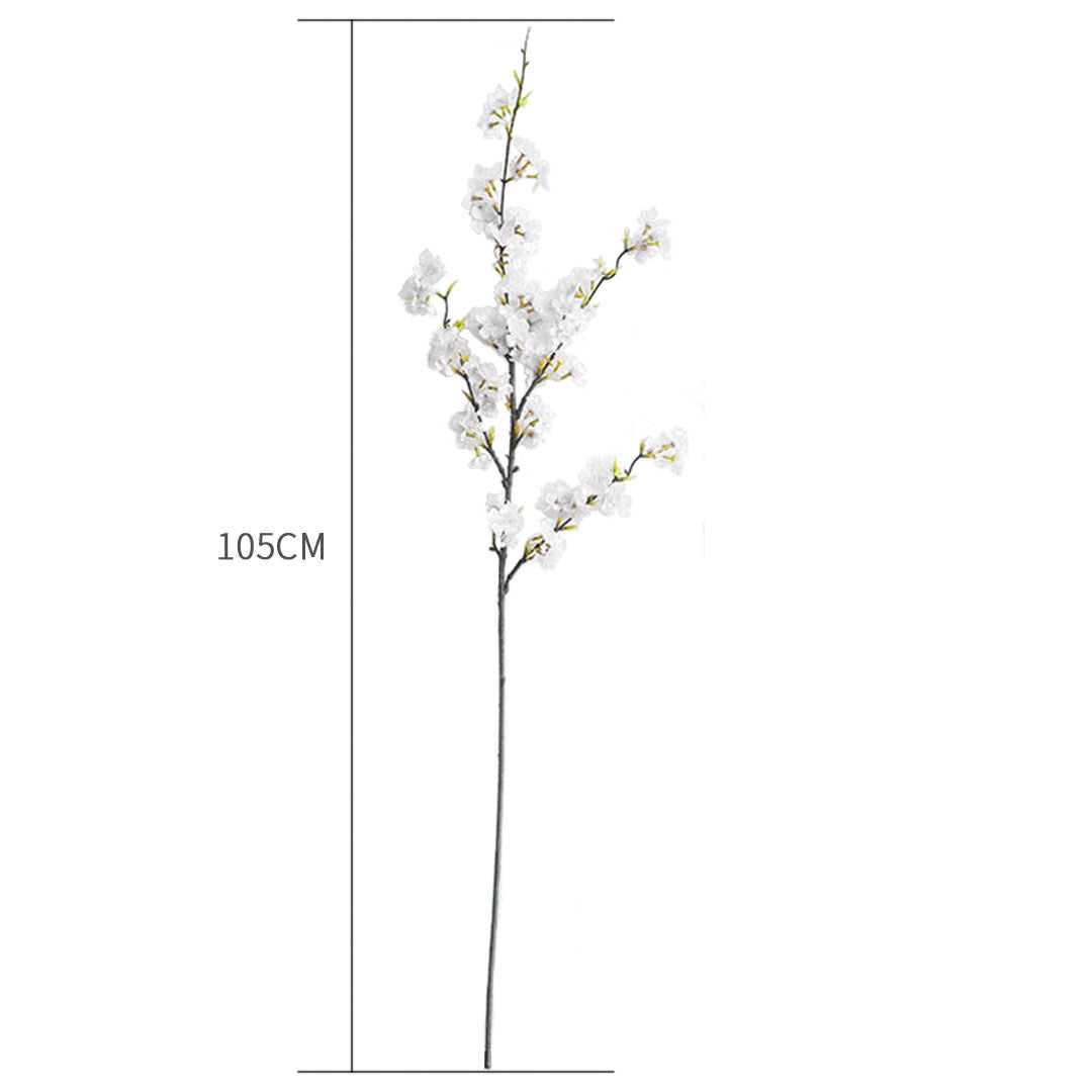 SOGA 67cm Purple Glass Floor Vase with 10pcs White Artificial Flower Set