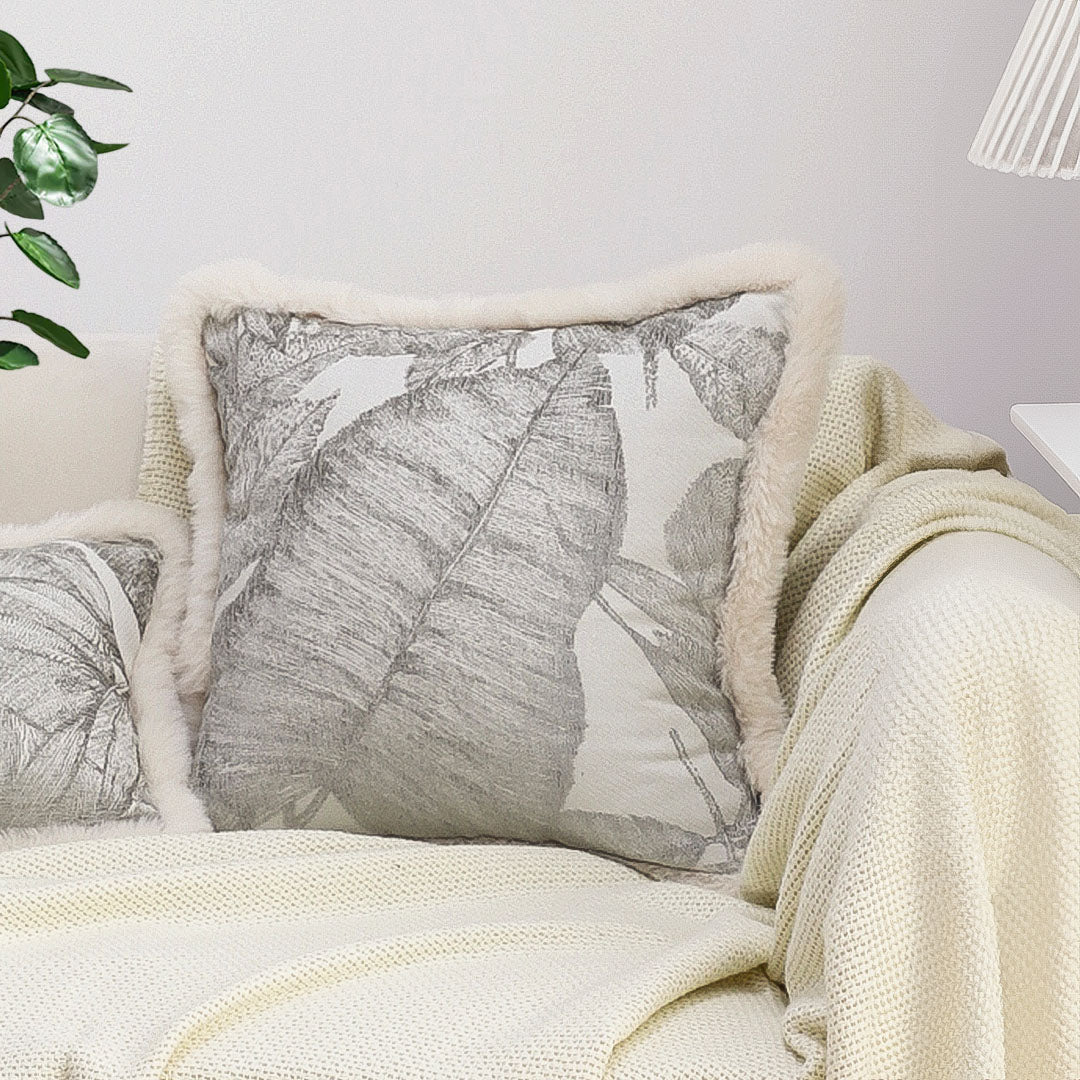 Leaf Print Throw Pillow