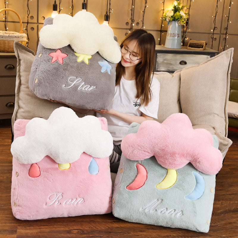 Cute Moon Cloud Wedge Cushion Green