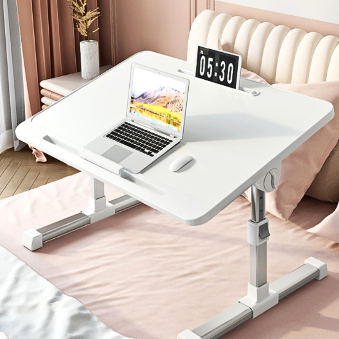 SOGA 60X40cm Grey Small Laptop Bed Portable Foldable Study Table Adjustable