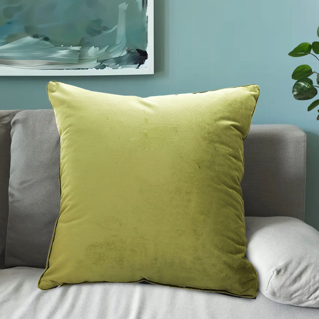 VividGreen Velvet Throw pillow