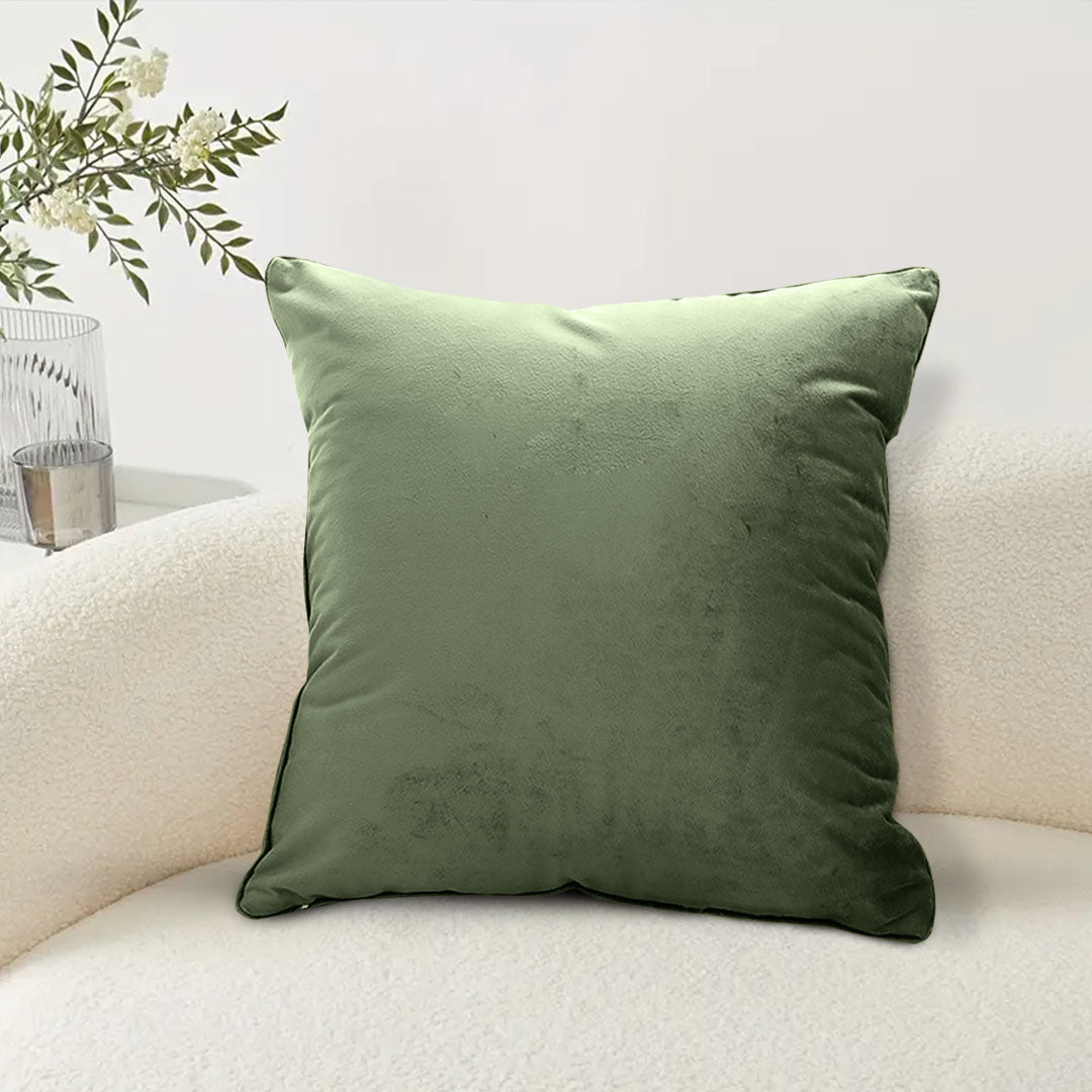 SubtleFoliage Green Velvet Cushion