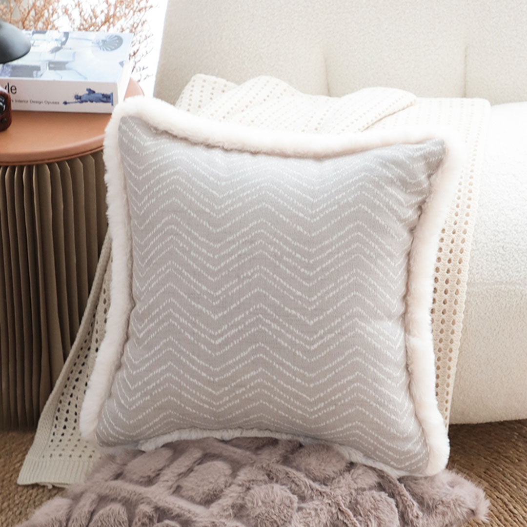 Gray-Cream Throw Pillow