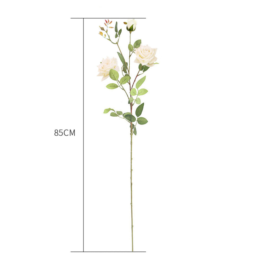 85cm Clear Glass Floor Vase with 12pcs White Artificial Flower Set