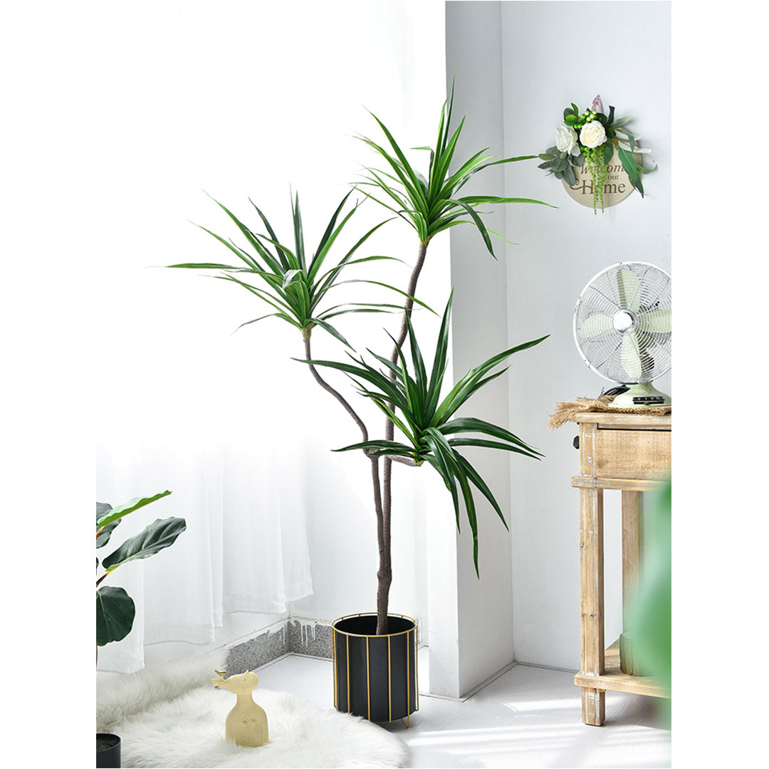 SOGA 180cm Green Artificial Indoor Brazlian Iron Tree 3 Heads