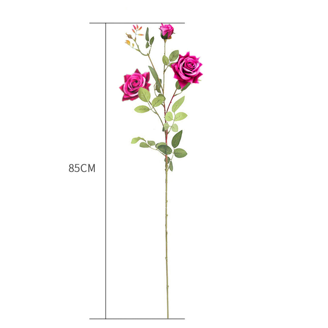 85cm Clear Glass Floor Vase with 12pcs Artificial Flower Set