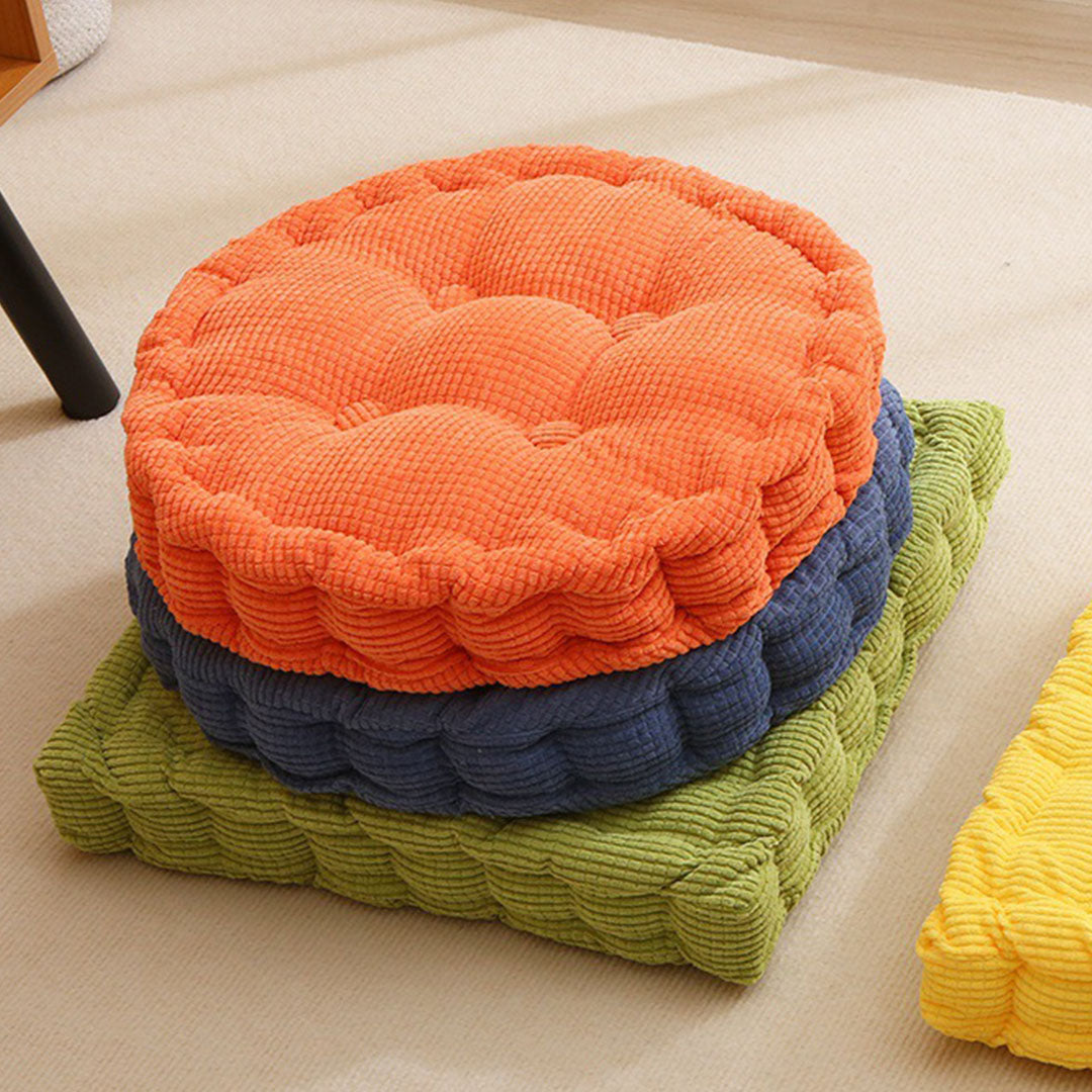 Orange Plush Round Cushion