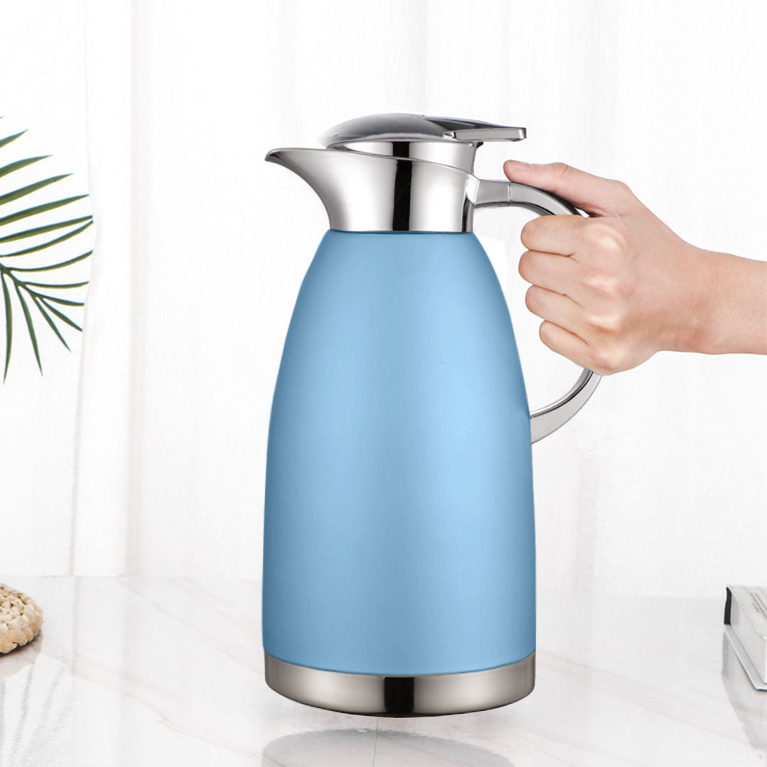 Soga Premium 1.8L Blue Color 3-Layer Vacuum Insulated Stainless Steel Flask  Ideal for Home and Office