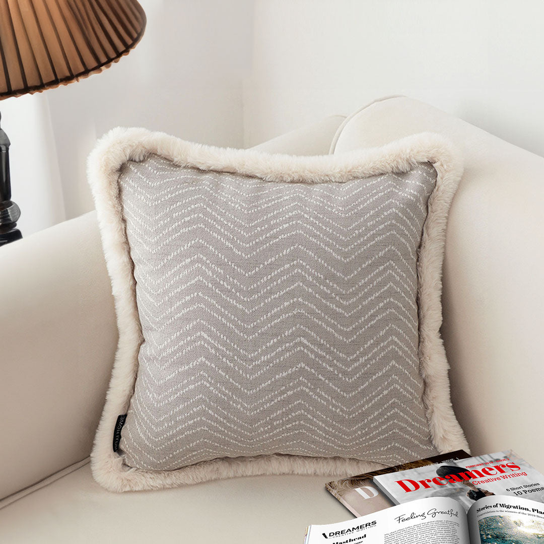 Gray-Cream Throw Pillow