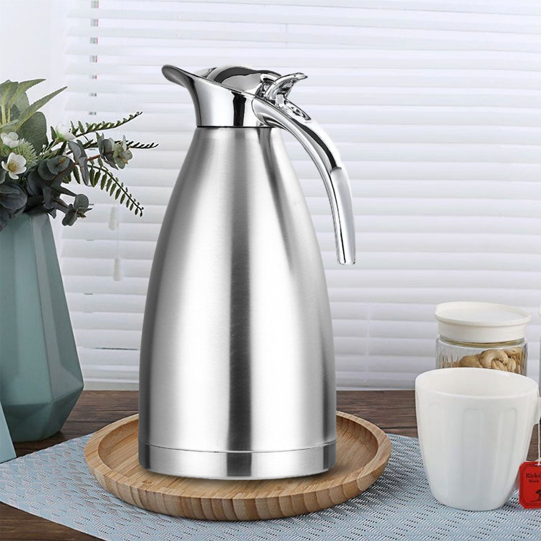 SOGA 1.5L Silver Color 3-Layer Inner Stainless Steel, Vacuum Insulated and Outer Stainless Steel Thermal Flask