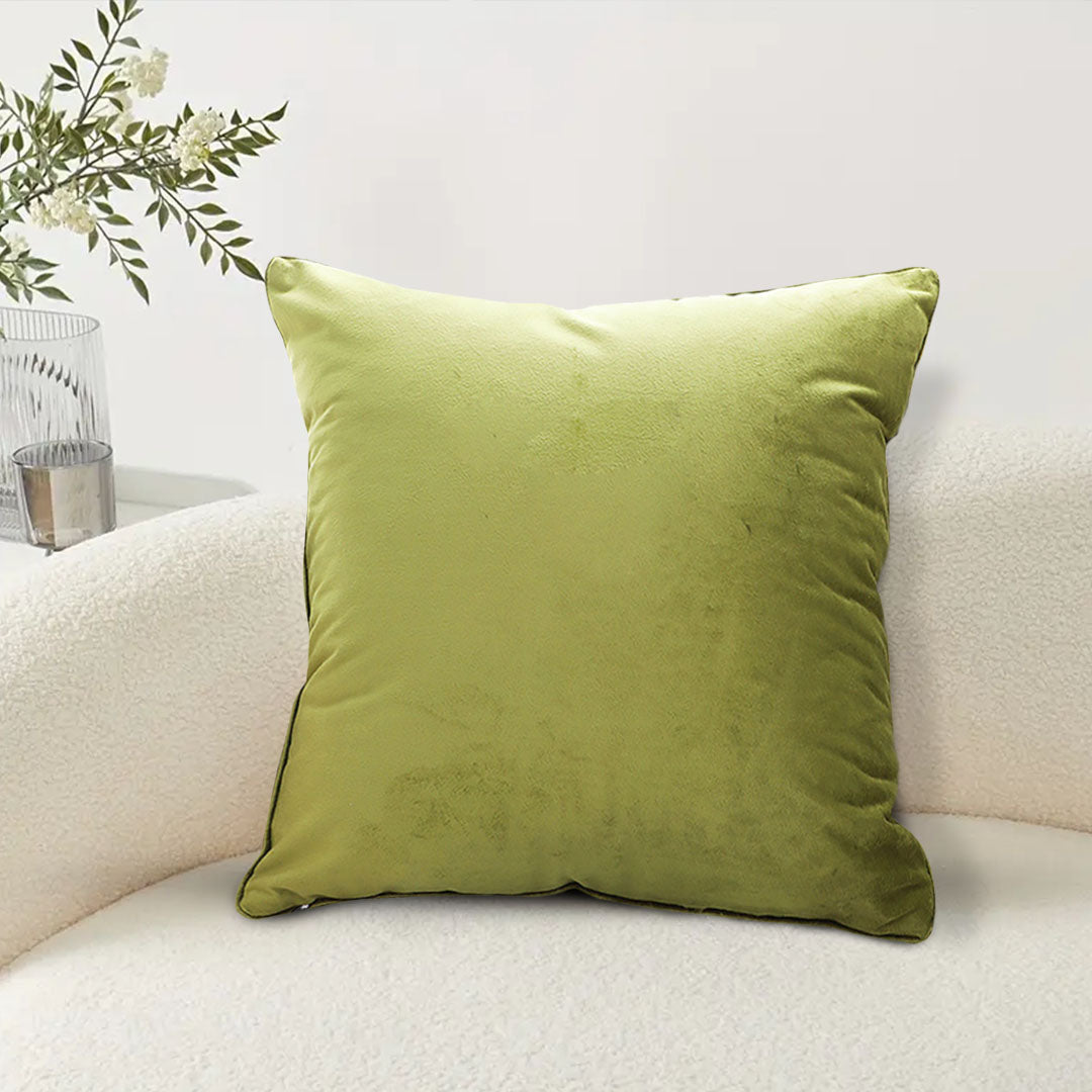 VividGreen Velvet Throw pillow