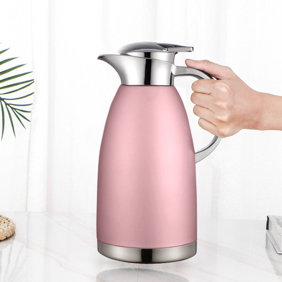 Soga Premium 1.8L Rose Color 3-Layer Vacuum Insulated Stainless Steel Flask  Ideal for Home and Office