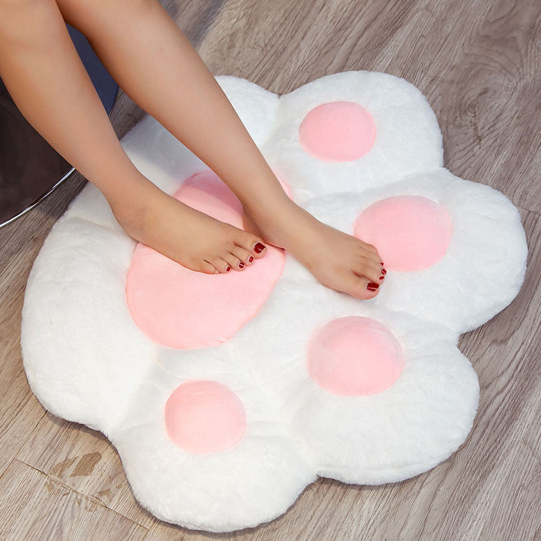 70cm White Paw Shape Cushion