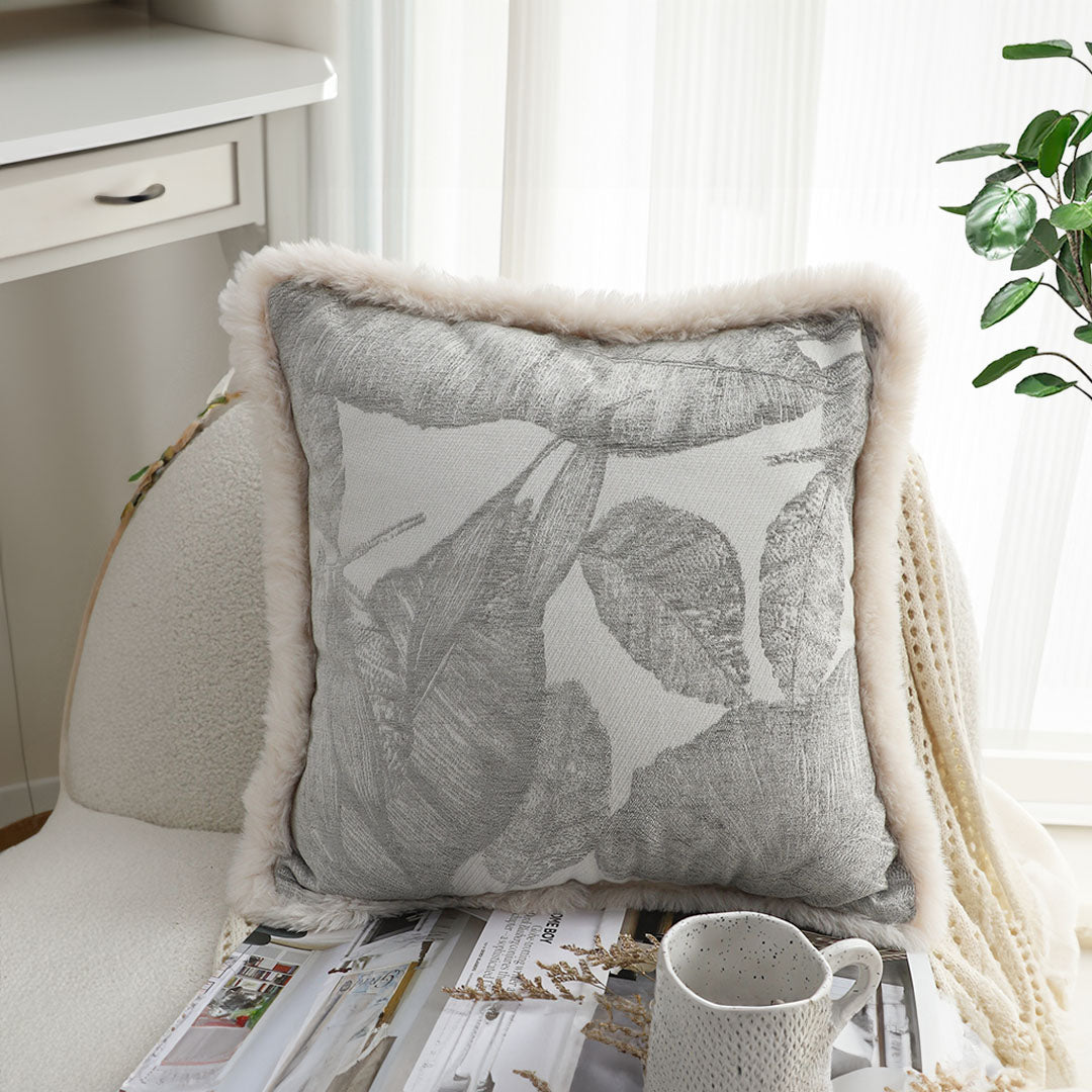 Leaf Print Throw Pillow