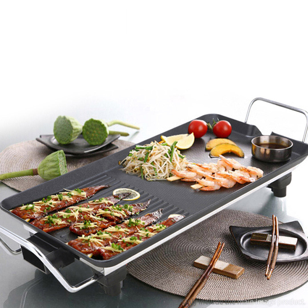 68cm Electric BBQ Grill Non-stick Hot Plate 6-8 Person