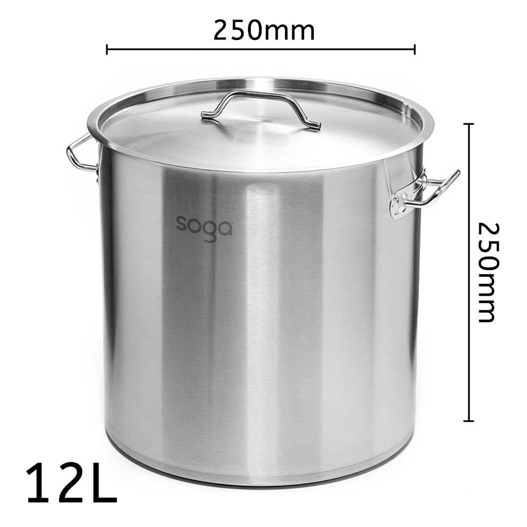 12L Top Grade 18/10 Stainless Steel Stockpot