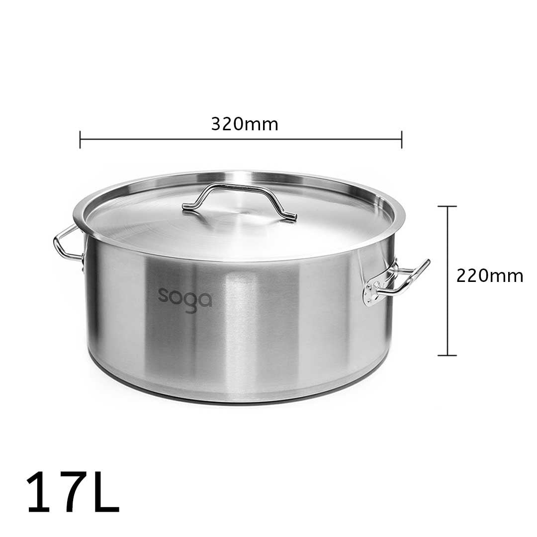 17L Top Grade 18/10 Stainless Steel Stockpot