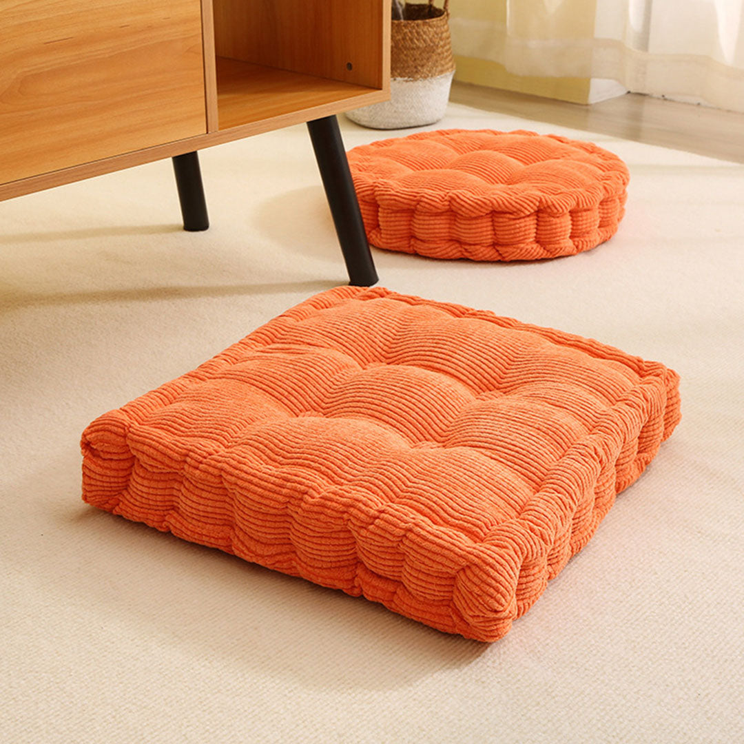 Orange Plush Round Cushion