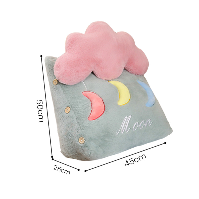 Cute Moon Cloud Wedge Cushion Green