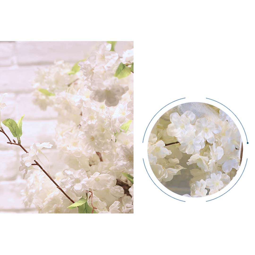 SOGA 10X Artificial Silk Flower Fake Cherry Blossom Bouquet Table Decor White