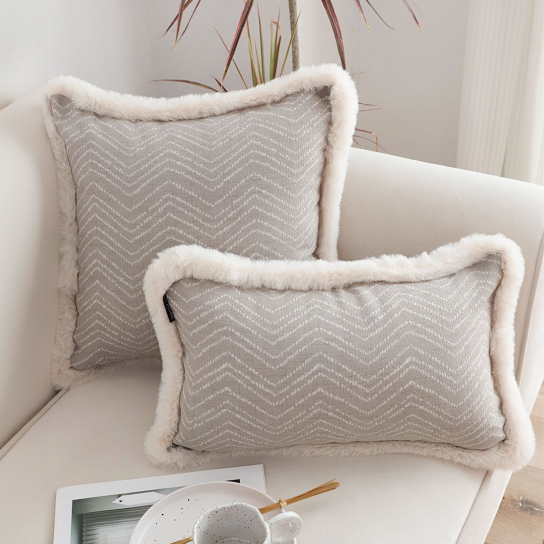 Gray-Cream Throw Pillow