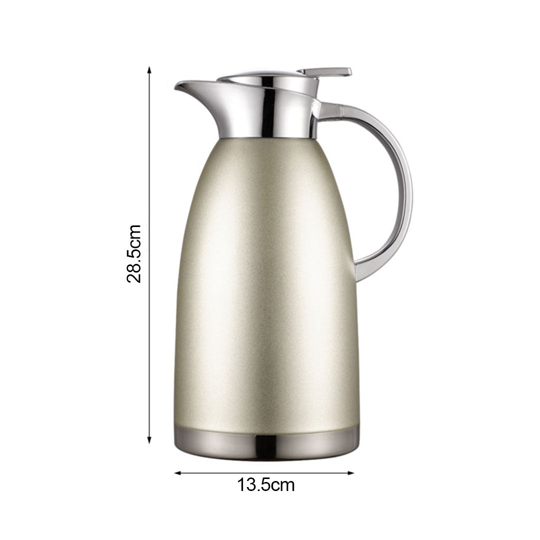 Soga Premium 2.3L Gold Color 3-Layer Vacuum Insulated Stainless Steel Flask  Ideal for Home and office