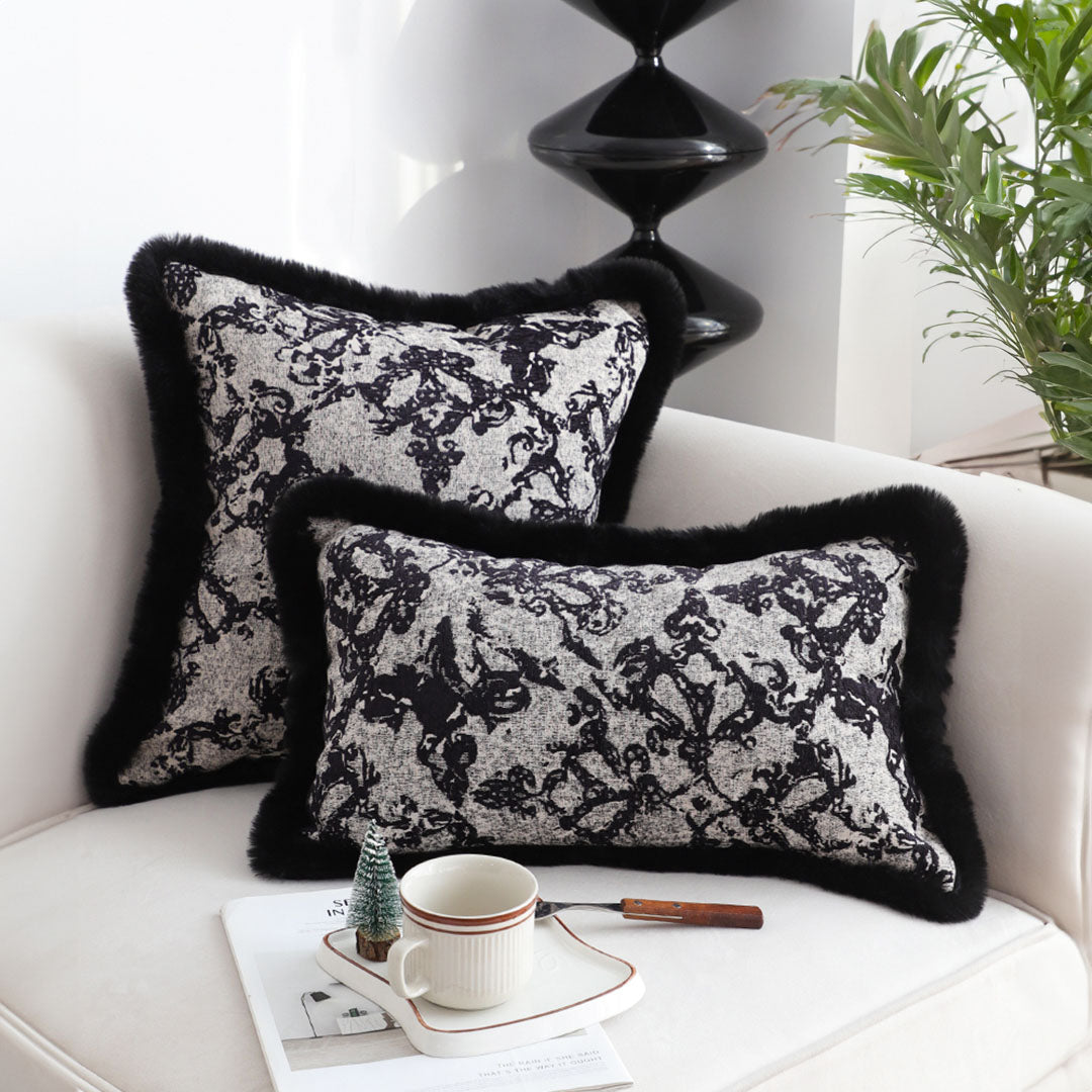 Elegant Black Throw pillow