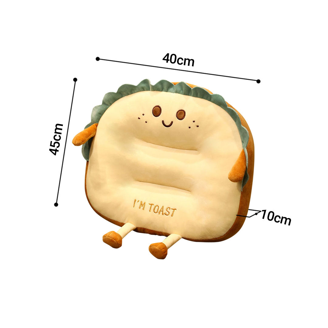 Smiley Face Toast Bread Cushion