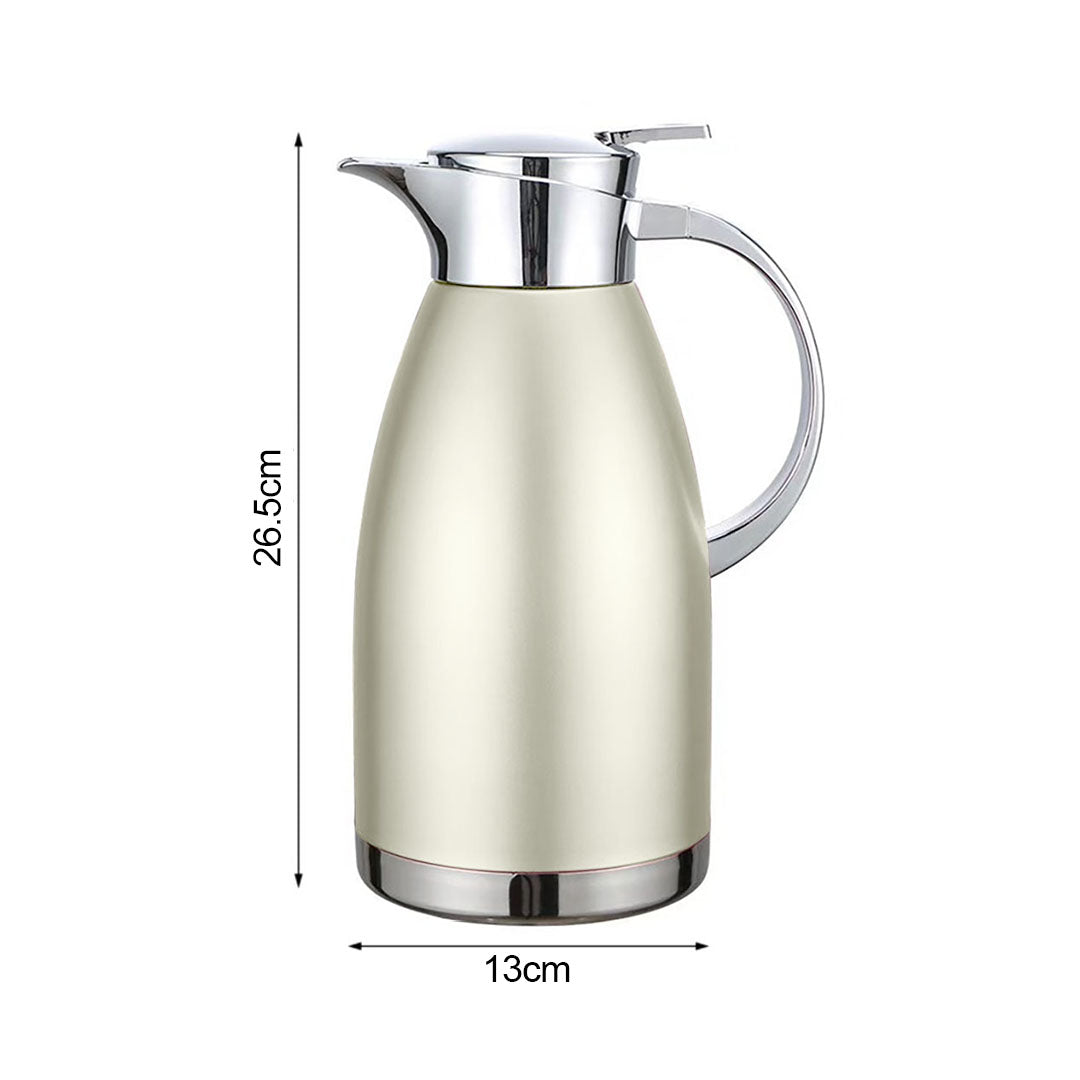 Soga Premium 1.8L GoldColor 3-Layer Vacuum Insulated Stainless Steel Flask  Ideal for Home and Office