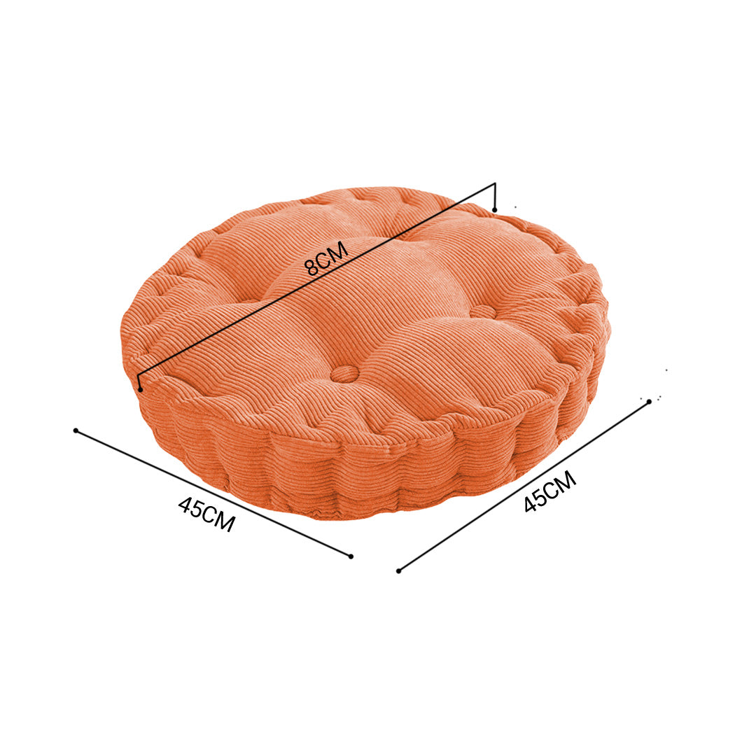 Orange Plush Round Cushion