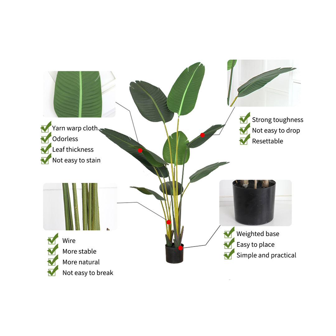 SOGA 180cm Green Artificial Indoor Nordic Wind Traveler Banana Plant