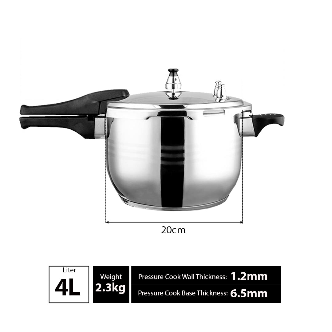 4L Stainless Steel Pressure Cooker With Seal