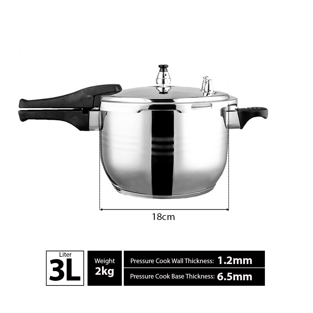 3L Stainless Steel Pressure Cooker With Seal