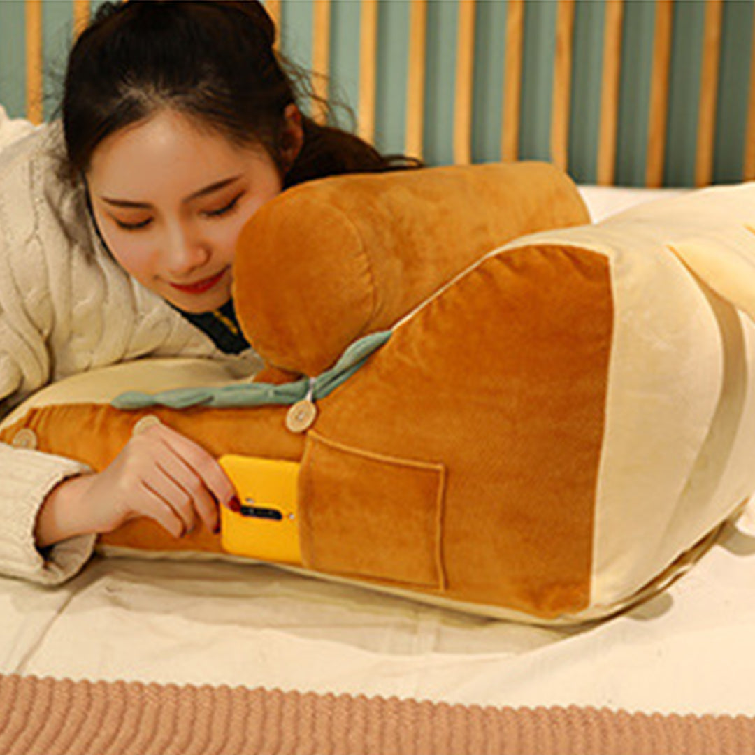 Smiley Face Toast Bread Wedge Cushion Small